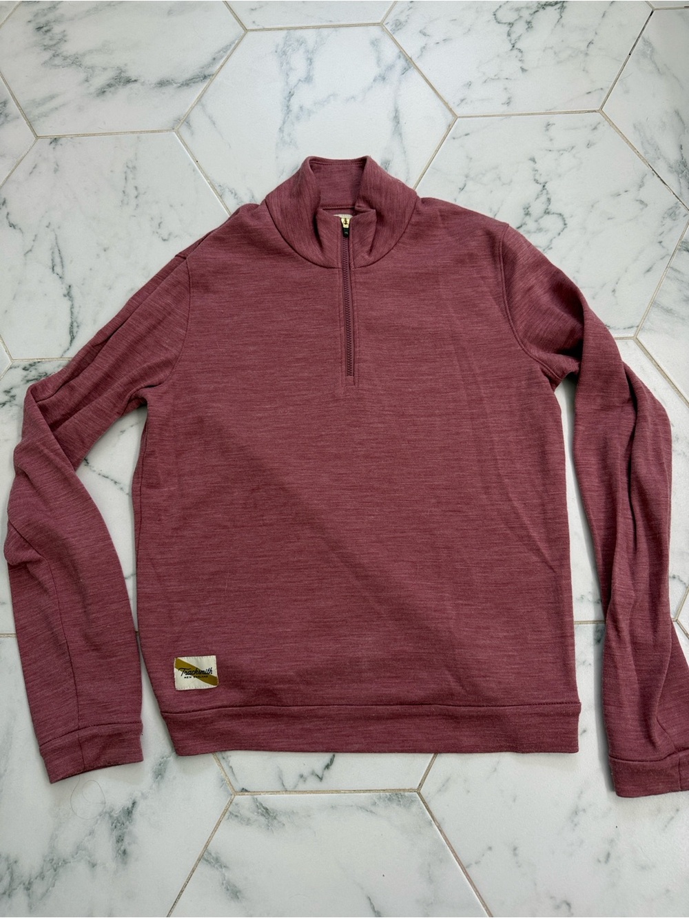 Tracksmith x J Crew Merino Wool Quarter-Zip Sweater - small
